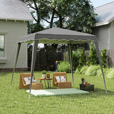 Outsunny Garden Pop Up Gazebo Tent Party Water-Resistant 2.5 X 2.5M Grey - image 1
