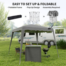 Outsunny Garden Pop Up Gazebo Tent Party Water-Resistant 2.5 X 2.5M Grey - thumbnail 4