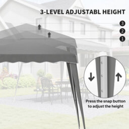 Outsunny Garden Pop Up Gazebo Tent Party Water-Resistant 2.5 X 2.5M Grey - thumbnail 7