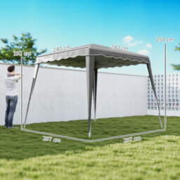Outsunny Garden Pop Up Gazebo Tent Party Water-Resistant 2.5 X 2.5M Grey - thumbnail 3