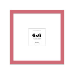 "6X6"" Pink Picture Frame - 6X6"" Square Frame With 3X3"" Mount For 6X6""/3X3"" Pictures Vintage Style Photo Display, 1 Pack" - thumbnail 1