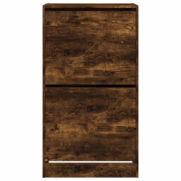Berkfield Shoe Cabinet With 2 Flip-Drawers Smoked Oak 60X42X108 Cm - thumbnail 6