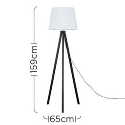Valuelights Barbro Black Tripod Floor Lamp With White Tapered Shade - thumbnail 9