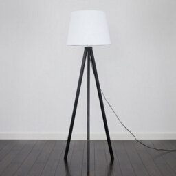 Valuelights Barbro Black Tripod Floor Lamp With White Tapered Shade - thumbnail 4