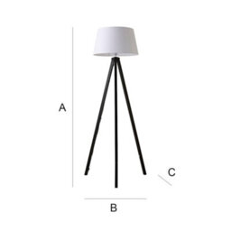 Valuelights Barbro Black Tripod Floor Lamp With White Tapered Shade - thumbnail 7