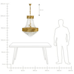 Wyld And Coco Lumina 70Cm Gold-Plated Iron Chandelier With Handcrafted Crystal Accents - Glamour Dining Room Centrepiece - thumbnail 8