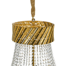 Wyld And Coco Lumina 70Cm Gold-Plated Iron Chandelier With Handcrafted Crystal Accents - Glamour Dining Room Centrepiece - thumbnail 4