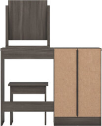 Seconique Nevada 4 Drawer Dressing Table Set Black Wood Effect Stool And Mirror - thumbnail 5