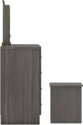 Seconique Nevada 4 Drawer Dressing Table Set Black Wood Effect Stool And Mirror - thumbnail 4