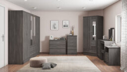Seconique Nevada 4 Drawer Dressing Table Set Black Wood Effect Stool And Mirror - thumbnail 7