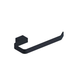 Scudo Apres Matt Black Bathroom Towel Ring - thumbnail 1