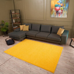 The Rugs Yellow Soft Plain Design Fluffy Shaggy Rugs And Runners High Pile Living Room Kitchen Hallway 380 - thumbnail 8