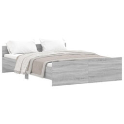 Berkfield Bed Frame With Headboard And Footboard Grey Sonoma 135X190 Cm - thumbnail 2