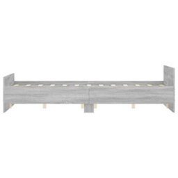 Berkfield Bed Frame With Headboard And Footboard Grey Sonoma 135X190 Cm - thumbnail 5