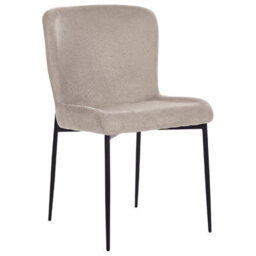 Beliani Set Of 2 Dining Chairs Ada Fabric Taupe - thumbnail 4
