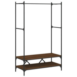Walplus Clothes Rack With Shelves Brown Oak Engineered Wood - thumbnail 2