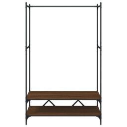 Walplus Clothes Rack With Shelves Brown Oak Engineered Wood - thumbnail 4