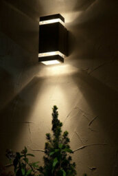 Stylish Outdoor Ip44 Twin Wall Light Sconce In Dark Grey With Led Bulbs - thumbnail 3