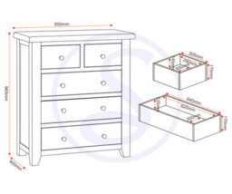 Seconique Windsor 3+2 Drawer Chest Natural Oak Fully Assembled - thumbnail 8