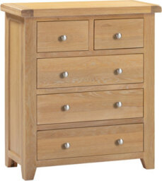 Seconique Windsor 3+2 Drawer Chest Natural Oak Fully Assembled - thumbnail 2