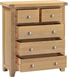 Seconique Windsor 3+2 Drawer Chest Natural Oak Fully Assembled - thumbnail 3