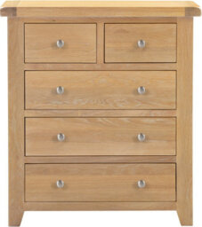 Seconique Windsor 3+2 Drawer Chest Natural Oak Fully Assembled - thumbnail 4