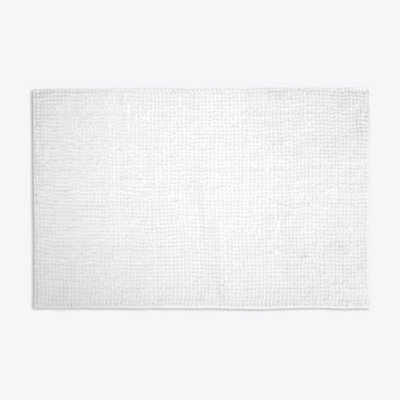 Allure Bath Fashions Chenille Bobble Bath Mat Non Slip 60 X 90Cm - White - image 1