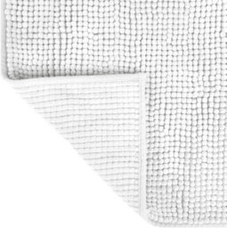 Allure Bath Fashions Chenille Bobble Bath Mat Non Slip 60 X 90Cm - White - thumbnail 4