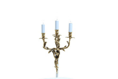 Luminosa Lighting Luminosa Louis Polished Brass Candle Wall Lamp