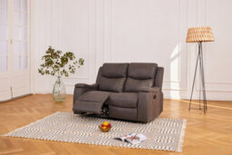 Home Detail Collins Sofa Suite 2 Seater Manual Recliner Grey Pu Faux Leather - thumbnail 2