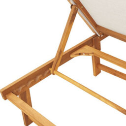 Berkfield Sun Loungers 2 Pcs With Table Grey Solid Wood Acacia And Textilene - thumbnail 7