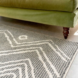 Loomed Grey Cream Moroccan Berber Diamond Geometric Living Area Rug 120X170Cm - thumbnail 2
