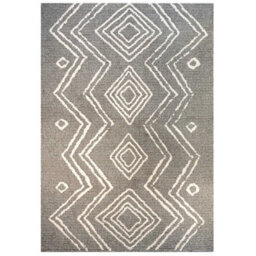 Loomed Grey Cream Moroccan Berber Diamond Geometric Living Area Rug 120X170Cm - thumbnail 7