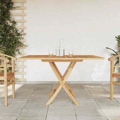 Berkfield Folding Garden Table 120X120X75 Cm Solid Wood Teak - image 1