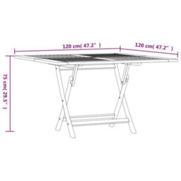 Berkfield Folding Garden Table 120X120X75 Cm Solid Wood Teak - thumbnail 8