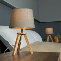 Inlight Lockton Tripod Matt Natural & Grey Table Lamp