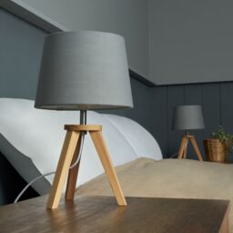 Inlight Lockton Tripod Matt Natural & Grey Table Lamp - thumbnail 5
