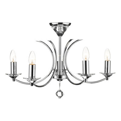 The Lighting Studio Medusa 5 Light Dual Mount Pendant K9 Crystal Polished Chrome - image 1