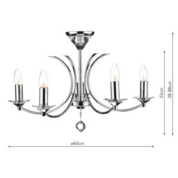 The Lighting Studio Medusa 5 Light Dual Mount Pendant K9 Crystal Polished Chrome - thumbnail 5