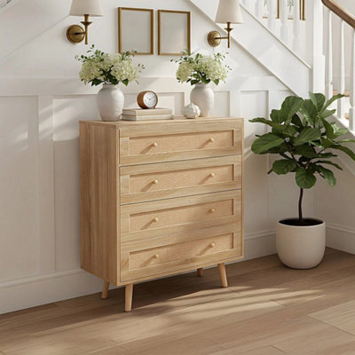 Chest Of Drawers 4 Drawer Storage Cabinet Bedroom Sideboard Wooden Cabinet - image 1