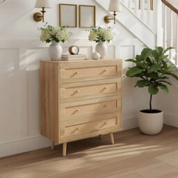 Chest Of Drawers 4 Drawer Storage Cabinet Bedroom Sideboard Wooden Cabinet - thumbnail 1
