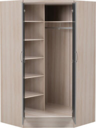 Seconique Nevada 2 Door Corner Wardrobe In Grey Gloss And Oak Effect Finish - thumbnail 3