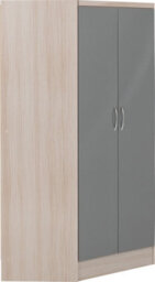 Seconique Nevada 2 Door Corner Wardrobe In Grey Gloss And Oak Effect Finish - thumbnail 4