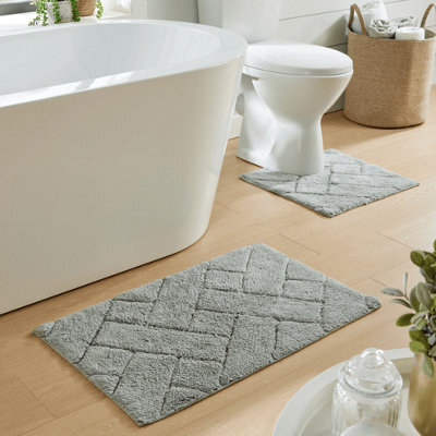 Bali Bath Mat & Pedestal Set In Silver