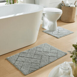 Bali Bath Mat & Pedestal Set In Silver