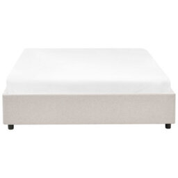 Beliani Bed With Storage Drawers Without Headboard Fabric Prades 160 X 200 Cm (Eu King Size) Light Beige - thumbnail 7