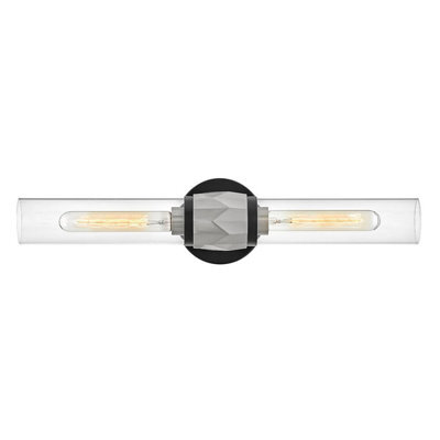 Luminosa Lighting Elstead Hinkley Ellison Bathroom Wall Lamp Contemporary Black, Brushed Nickel Ip44 2X E27 - image 1