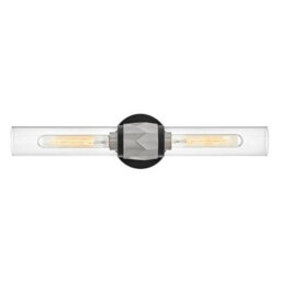 Luminosa Lighting Elstead Hinkley Ellison Bathroom Wall Lamp Contemporary Black, Brushed Nickel Ip44 2X E27 - thumbnail 1