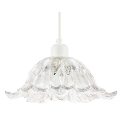 Happy Homewares Art Nouveau Sculptural Clear Glass Pendant Ceiling Lighting Shade - image 1