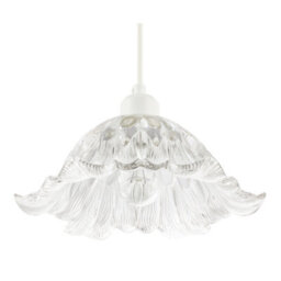 Happy Homewares Art Nouveau Sculptural Clear Glass Pendant Ceiling Lighting Shade - thumbnail 5